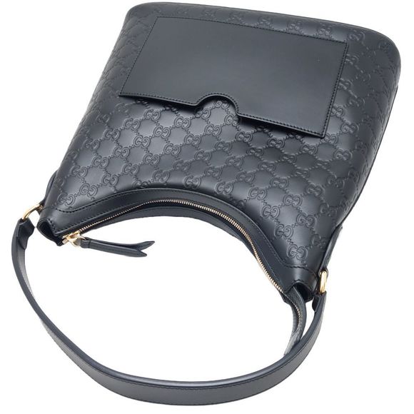 Gucci Guccisima Shoulder Bag Leather Black
